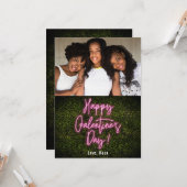 Galentinstag Neon Pink Valentinstag Foto Karte (Vorderseite/Rückseite Beispiel)