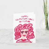 Galentinstag Niedliche Herzbrille Lady Feiertagskarte (Vorderseite)