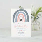 Galentinstag Party Regenbogenpastel Einladung (Stehend Vorderseite)