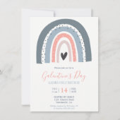 Galentinstag Party Regenbogenpastel Einladung (Vorderseite)