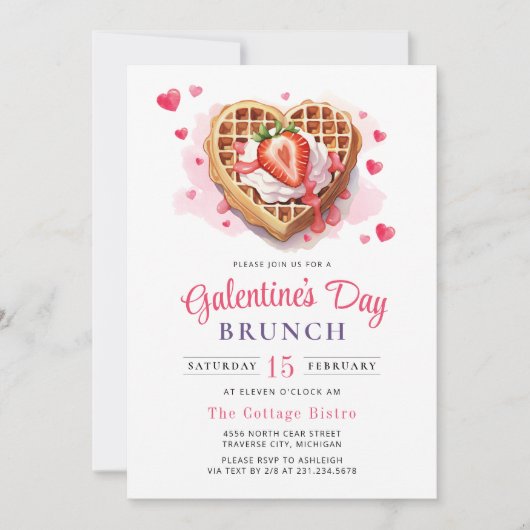 Galentinstag Valentine Brunch Einladung (Vorderseite)