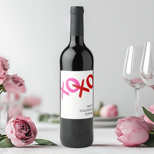 Galentinstag XOXO Hugs und Kisses Gal Pal Weinetikett