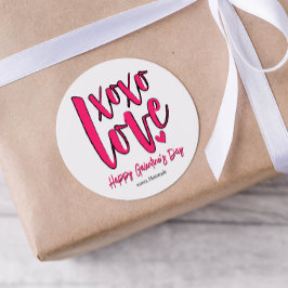 Galentinstag XOXO Liebe kühl rosa Runder Aufkleber