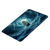 Galeon Schiff Sturm mondbeleuchtete Ozeanreise Magnet (Linke Seite)