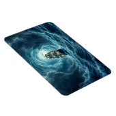 Galeon Schiff Sturm mondbeleuchtete Ozeanreise Magnet (Rechte Seite)