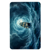 Galeon Schiff Sturm mondbeleuchtete Ozeanreise Magnet (Vertikal)