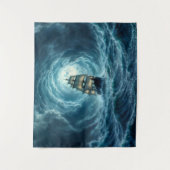 Galeon Schiff Sturm mondbeleuchtete Ozeanreise Wandteppich (Vorderseite)