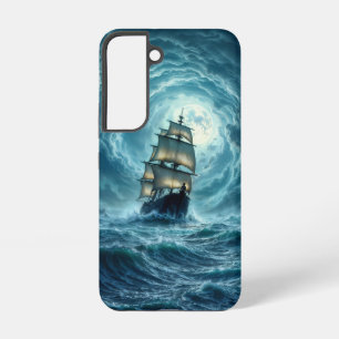 Galeon-Schiff-Sturm mondhelle Ozeanreise Samsung Galaxy Hülle