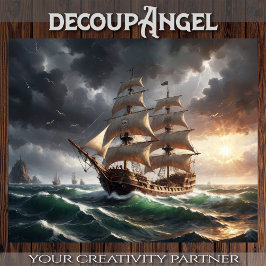 Galeone's letzter Stand - Dekoupage - Seidenpapier