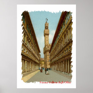 Galerie Aquarell-Florenz Uffizi Poster