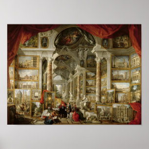 Galerie mit Blick auf das moderne Rom, 1759 Poster
