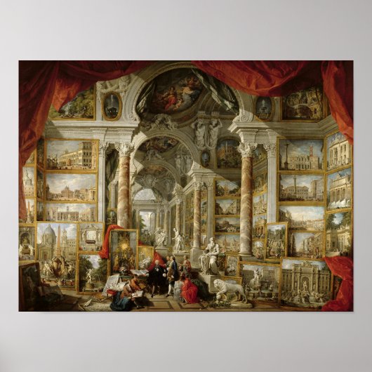 Galerie mit Blick auf das moderne Rom, 1759 Poster (Vorne)