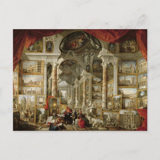 Galerie mit Blick auf das moderne Rom, 1759 Postkarte (Vorderseite)
