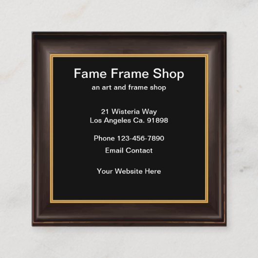 Galerie und Bilderrahmen Quadratische Visitenkarte (Vorderseite)