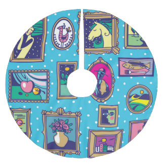 Galerie Wand: Diverse Bildersammlung Polyester Weihnachtsbaumdecke
