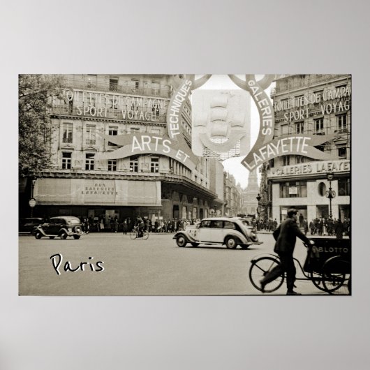 Galeries Lafayette Paris Haussmann 1940 Fotograf Poster (Vorne)