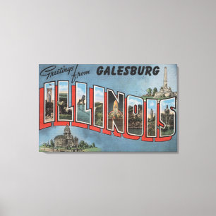 Galesburg, Illinois - große Buchstabe-Szenen 2 Leinwanddruck