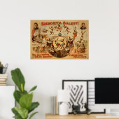 GALETTI Darstellende Affen Act VAUDEVILLE Poster (Heimbüro)
