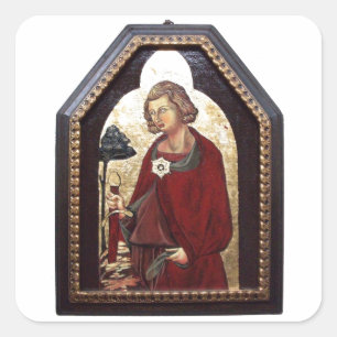 GALGANO/RECHTEN DES SCHWERTES IM FELSTER QUADRATISCHER AUFKLEBER