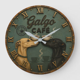 Galgo Café Greyhound Coffee Lovers Große Wanduhr