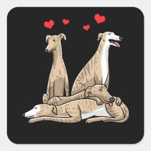 Galgo Español Dog Spanish Sighthound Quadratischer Aufkleber