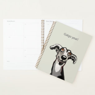 Galgo zeichne Schwarzweiß und Grau Planer