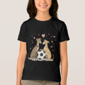 Galgos with soccer ball for Valentine's Day Tri-Blend Shirt (Vorderseite)