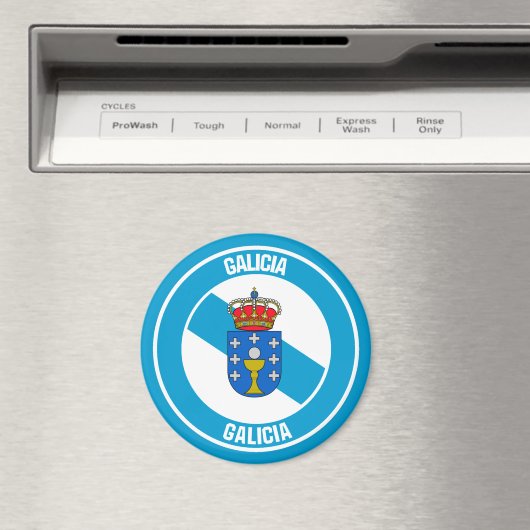 Galicia Round Emblem Magnet (In Situ (Geschirrspüler))