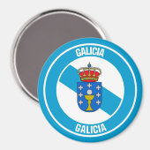 Galicia Round Emblem Magnet (Vorderseite/Rückseite)