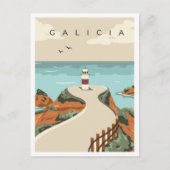 Galicia Spanien Vintage Travel Illustration Postkarte (Vorderseite)