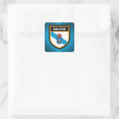 Galicien-Flagge Quadratischer Aufkleber (Tasche)