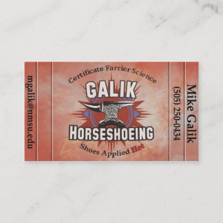 Galik Horseshoeing Terminkarte