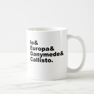 Galileische Monde Io Europa Ganymed Kallisto Kaffeetasse
