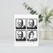 Galileo Figaro BW Postkarte (Stehend Vorderseite)