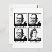Galileo Figaro BW Postkarte (Vorne/Hinten)
