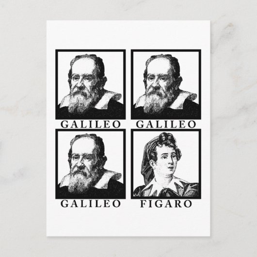 Galileo Figaro BW Postkarte (Vorderseite)