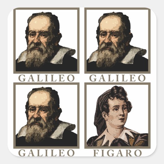 Galileo Figaro Quadratischer Aufkleber (Vorderseite)
