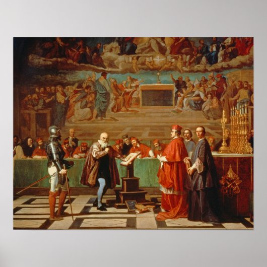 Galileo Galilei (1564-1642) vor Mitgliedern der Poster (Vorne)