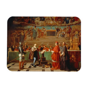 Galileo Galilei (1564-1642) vor Mitgliedern von Magnet