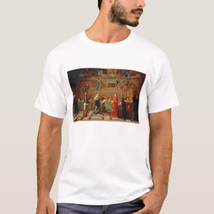 Galileo Galilei (1564-1642) vor Mitgliedern von T-Shirt