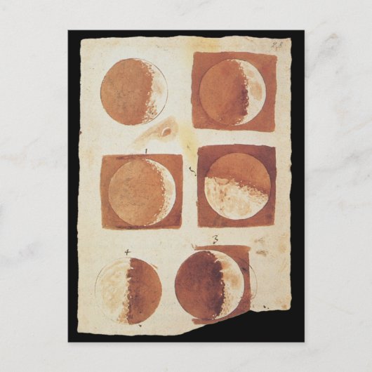 Galileo-Mondphasen 1616 Postkarte (Vorderseite)