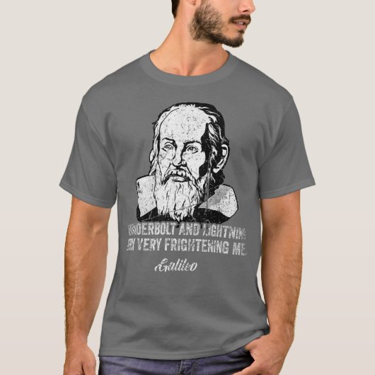 Galileo-Philosoph mit Thunderbolb-Blitz T-Shirt (Vorderseite)