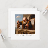 Galileo schreckt vor Labortieren zurück. Karte (Vorderseite/Rückseite Beispiel)