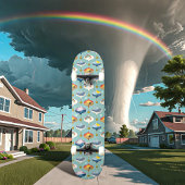 Galileo Thermometer blau Skateboard