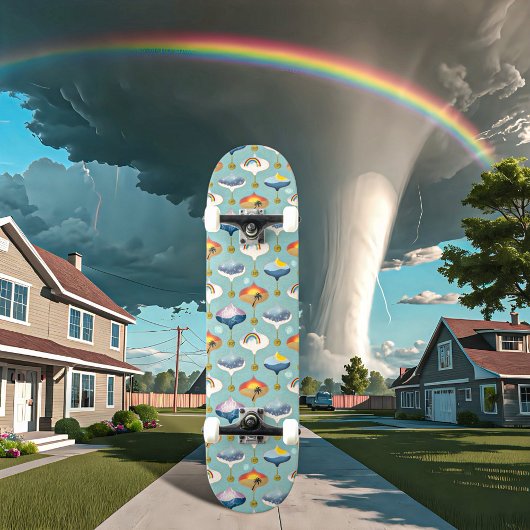 Galileo Thermometer blau Skateboard