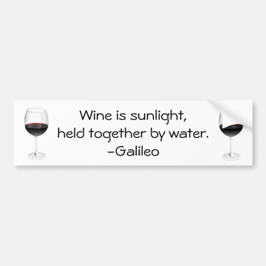 Galileo-Wein-Zitat Autoaufkleber (Vorne)