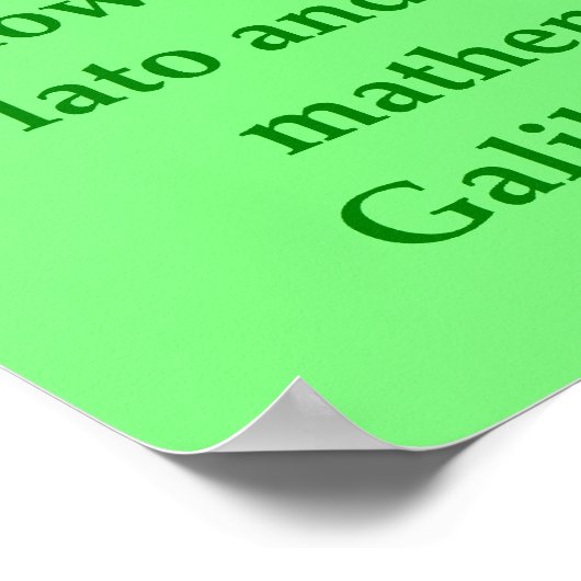 Galileo-Zitat Poster (Ecke)
