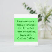 Galileo-Zitat Postkarte (Stehend Vorderseite)