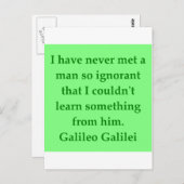 Galileo-Zitat Postkarte (Vorne/Hinten)
