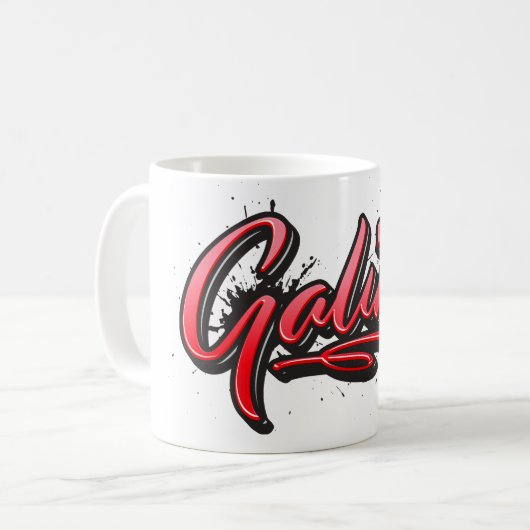 Galina red Heart Graffiti Tasse Kaffeetasse (Vorderseite Links)